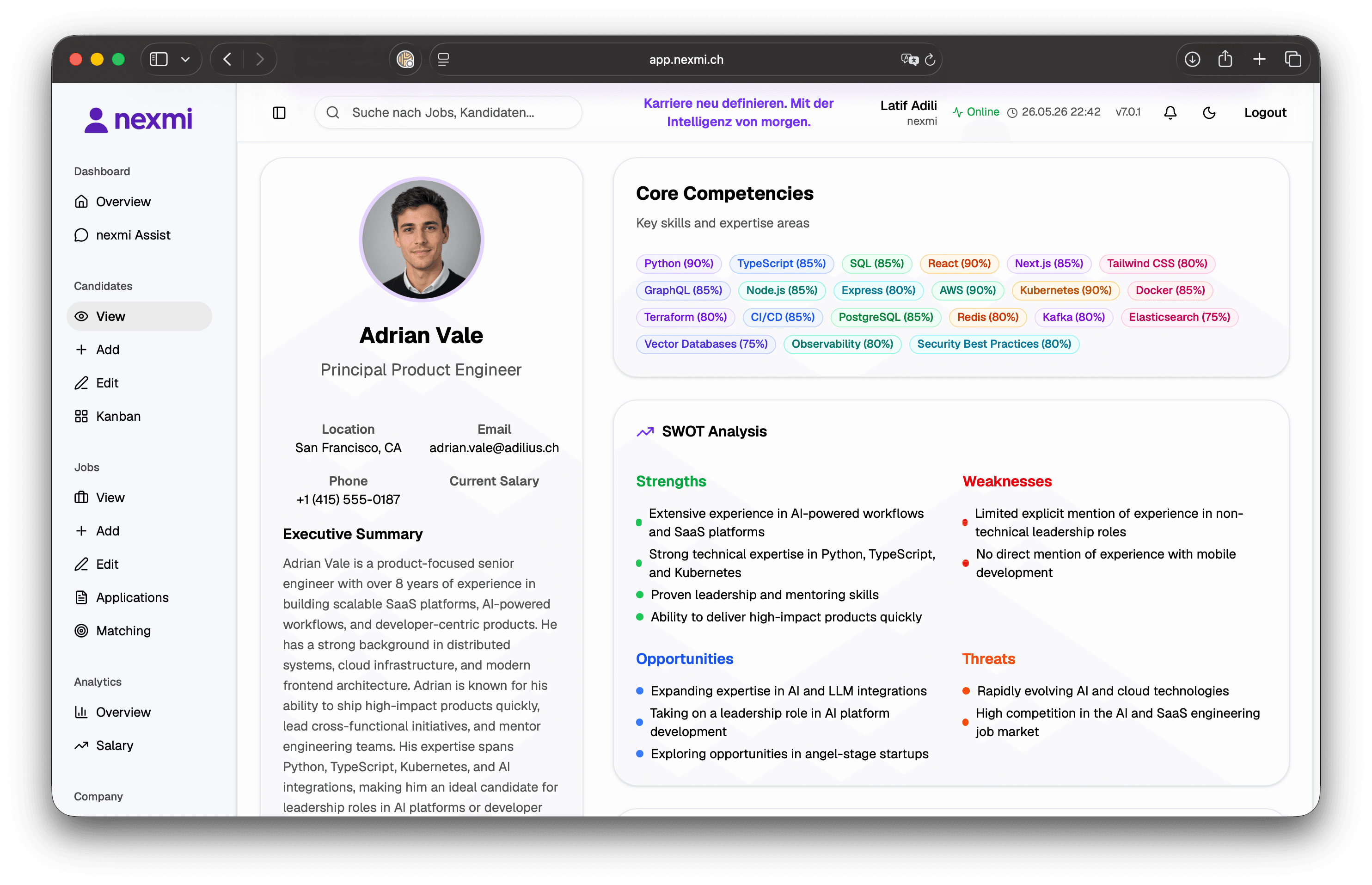 nexmi Kandidatinnenprofil - Light Mode