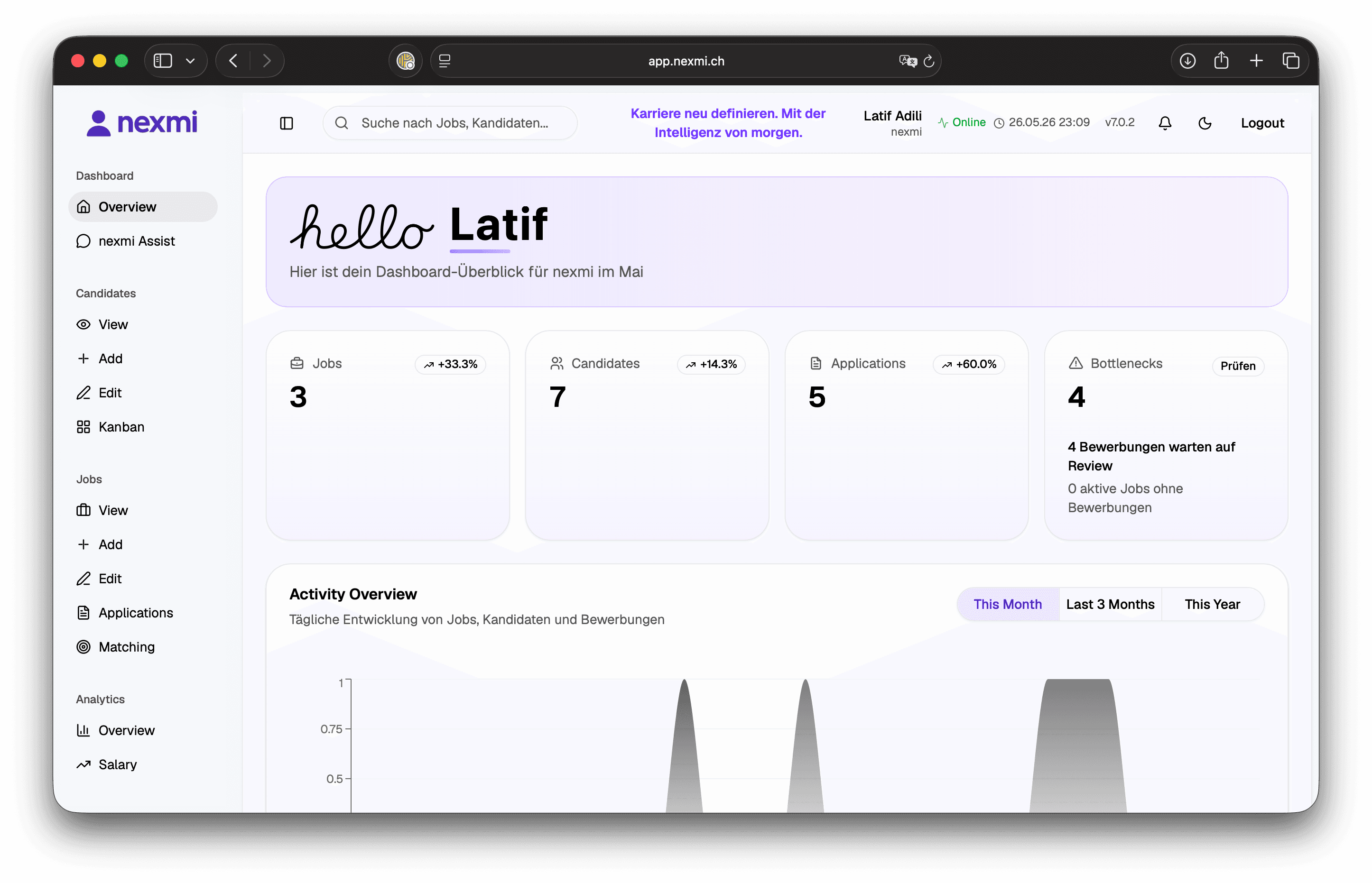 nexmi Dashboard - Light Mode